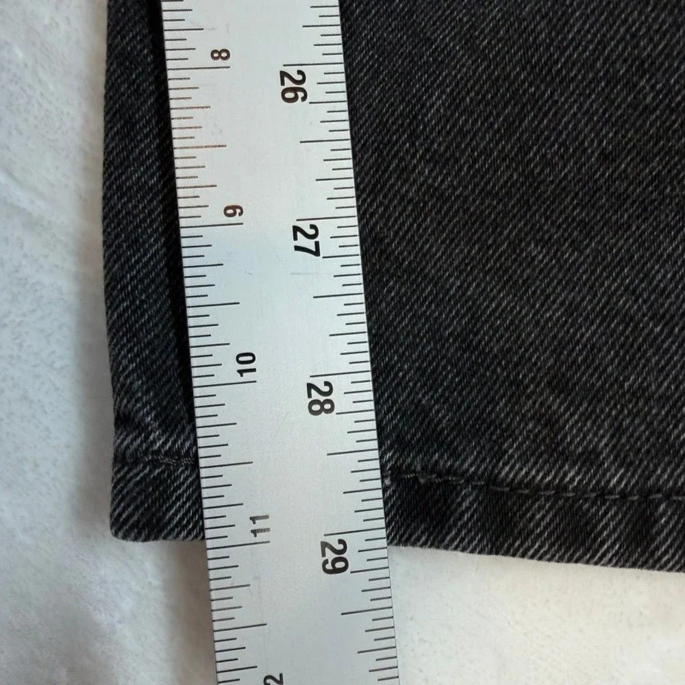 Levi's 505 Regular Fit Jeans Mens 38x32 Black Acid Wash Straight Leg Denim‎